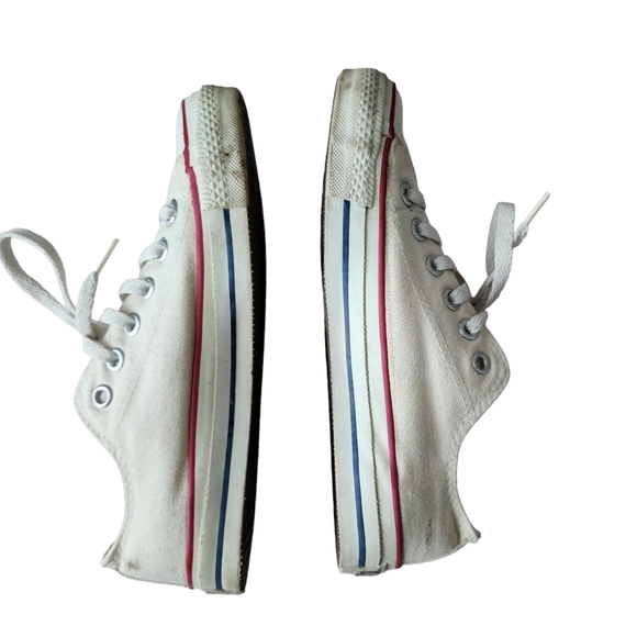 CONVERSE x VINTAGE Chuck taylor 80's white‎ low top sneakers USA Made men's 5 - Picture 3 of 16
